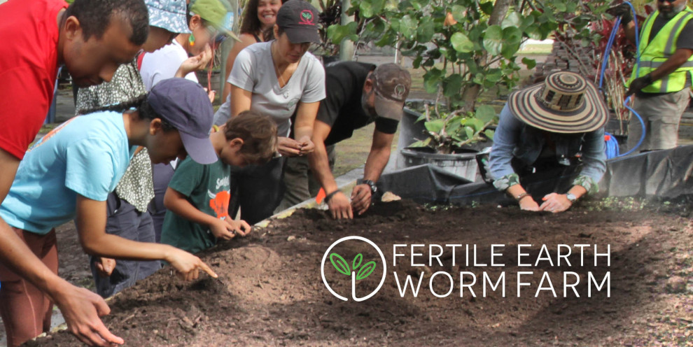 Happy volunteers working on the farm