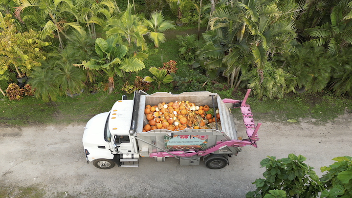 Fertile Earth truck filled with pumpkins collected during the inaugural Pumpkin Smash